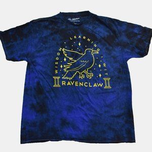 Harry Potter Mens Ravenclaw Wisdom Learning Wit Tie Dye Blue Shirt New